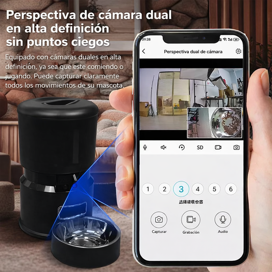 Comedero Automático Inteligente Con Cámara Para Mascotas