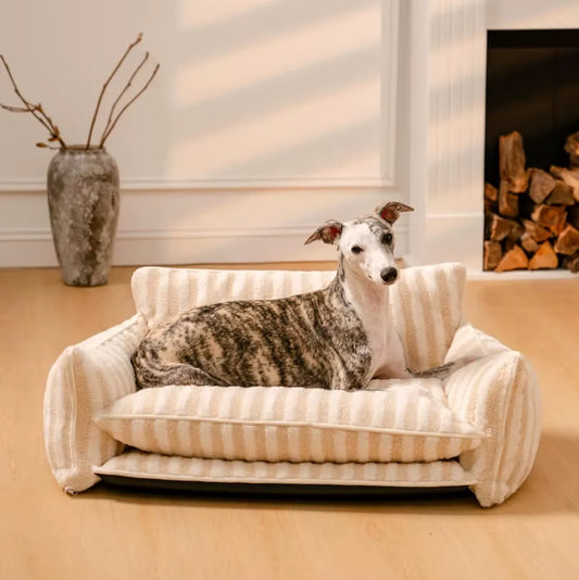Cama Sofá Ortopédica XL Para Perros Rayada