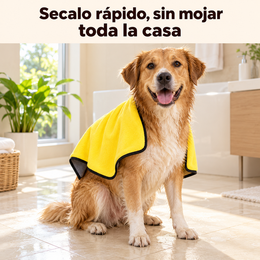 Toalla de Secado Rápido para Perros y Gatos – Microfibra Súper Absorbente