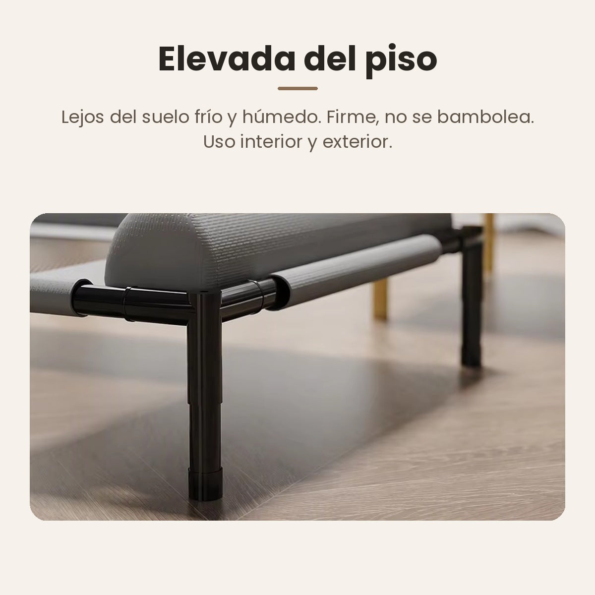 Cama Elevada para Perros y Gatos con Almohadón
