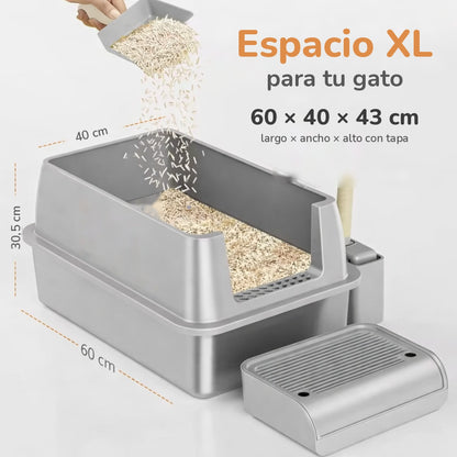 Arenero XL Cerrado con Bandeja de Acero Inoxidable
