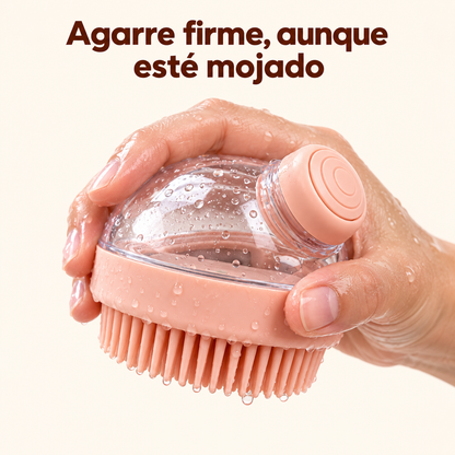 Cepillo de Baño con Dispensador de Shampoo para Perros y Gatos