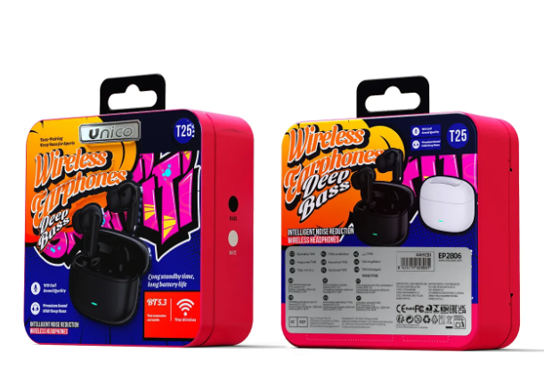 Auriculares In Ear Tws Unicostar T25 Con Caja Metal