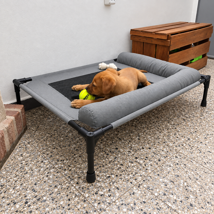 Cama Elevada para Perros y Gatos con Almohadón