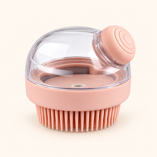 Cepillo de Baño con Dispensador de Shampoo para Perros y Gatos