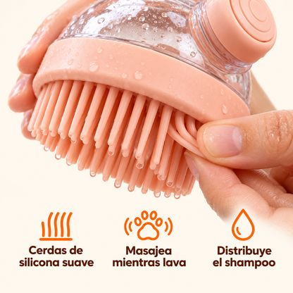 Cepillo de Baño con Dispensador de Shampoo para Perros y Gatos