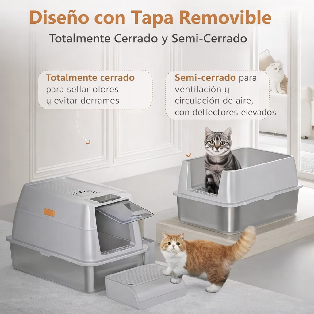 Arenero Sanitario Xl Cerrado Para Gatos Con Pala