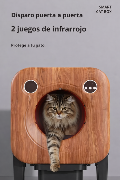 Arenero Sanitario Autolimpiante Premium Diseño Madera