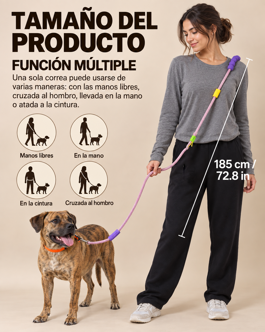 Correa Multifuncional Manos Libres para Perros