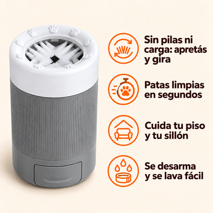 Lavapatas Giratorio para Perros Chicos – Sin Pilas ni Carga