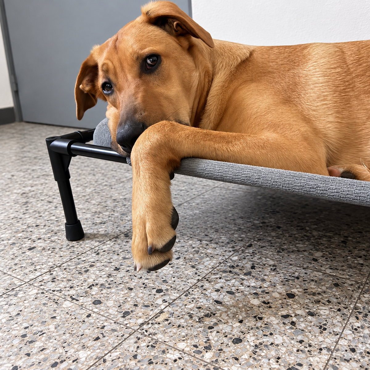 Cama Elevada para Perros y Gatos con Almohadón
